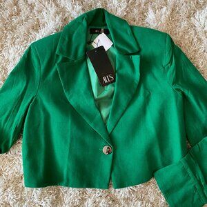 Emerald Green Cropped Blazer